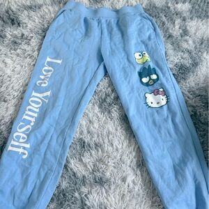 Blue hello kitty 'Love Yourself' Sweatpants